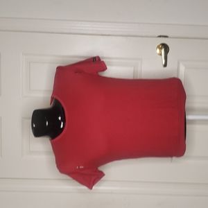 Gabrielle NY Vintage 1960s 1970s Red Zipper Shoulder Top Size Medium